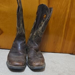 Men's Brown Leather Cowboy Boots 10D